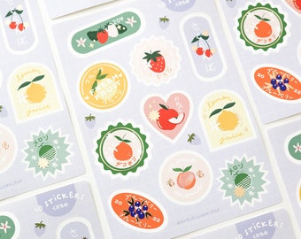 Planche 10 stickers Étiquettes de fruits / @ameliesworkshop
