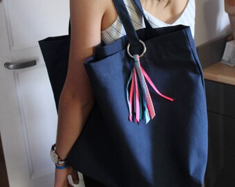 Sac shopping bleu marine