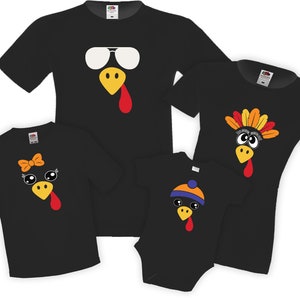 Thanksgiving Familie Tshirt Truthahn Gesicht | Happy Thanksgiving Shirts | Mama Truthahn | Baby Truthahn Onesie Papa TruthahnSchwester Bruder Truthahn