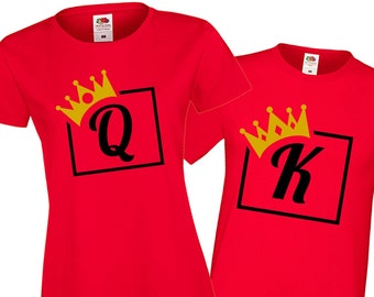 Camisetas a juego para rey y reina - Regalo de aniversario para parejas