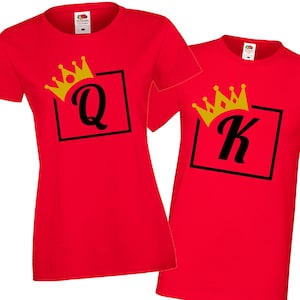 Camisetas Queen King | Camiseta Queen | Camiseta King | Presente de aniversário, Camisetas combinando para casais