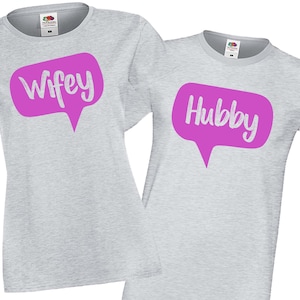 Wifey Tshirt, Hubby Tshirt, Wifey Hubby Tshirts, Wedding gift, Engagement Gift, Gift for Bride, Fiance, Anniversary Gift