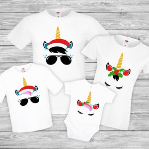 Family Xmas Unicorn T-shirts | Unicorn face shirt | Unicorns family set | Chistmas Unicorn tee | Mommy Unicorn | Daddy unicorn