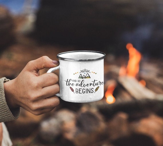Enamel Mug, Camping Cups, Campfire Mugs, Enamel Coffee Mug, Metal