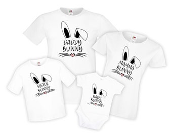 Easter Bunny Family T-shirt set | Matching easter tees| Mommy Daddy bunny | Sister Brother bunny | Baby bunny bodysuit | Happy easter shirt