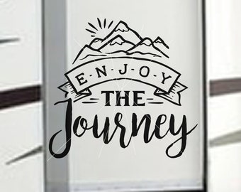 Enjoy The Journey Vinyl Decal | Large Camping Decal | RV Decal | Outdoor Decals | 5th Wheel Vinyl Graphics | RV Accessories | Travel Decal