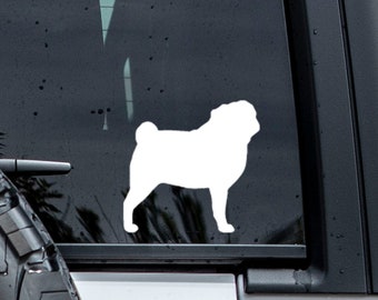 Pug Decal | Custom Dog Decal | Dog Silhouette | Laptop Decal | Tumbler Decal | Car Decal | Dog Lover Gift | Pet Decal | Pug Dog Sticker