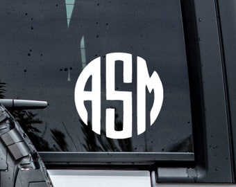Monogram Car Decal | Personalized Monogram Initial Decal | Name Decals | Yeti Decal | Laptop Decal | Custom Monogram Decal | Tumbler Decal