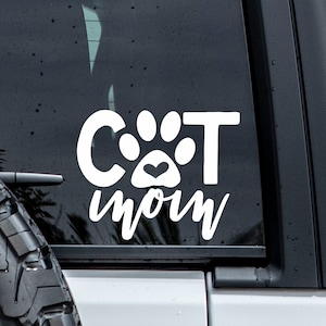 Cat Mom Car Decal | Cat Mom Sticker | Cat Mom Vinyl Decal | Cat Mom Tumbler Decal | Cat Mom Coffee Mug Decal | Pet Car Window Decals