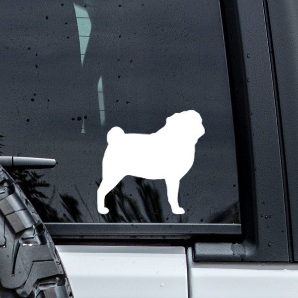 Pug Decal | Custom Dog Decal | Dog Silhouette | Laptop Decal | Tumbler Decal | Car Decal | Dog Lover Gift | Pet Decal | Pug Dog Sticker