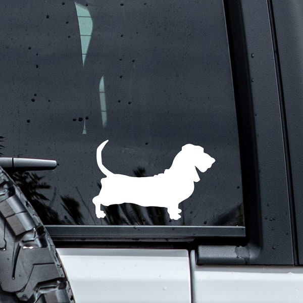 Basset Hound Decal | Custom Dog Decal | Dog Silhouette | Laptop | Dog Tumbler Decal | Car Decal | Dog Lover Gift | Pet Decal | Dog Sticker