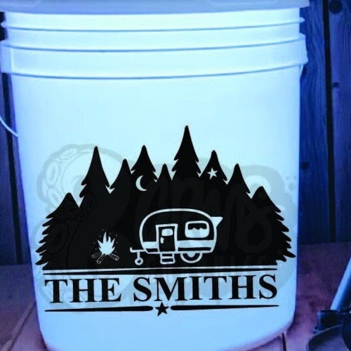 Personalized Family Name Camping Decal Camping Bucket Decal Etsy