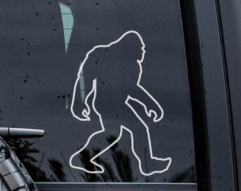 Bigfoot Outline Decal | Sasquatch Decal | Minimalist Camping Decal | Vinyl Car Window Decal | Truck Decal | RV Decal | Camper Trailer Decal