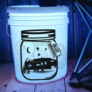 Collect Memories Jar Decal | 5th Wheel Decal | 5 Gallon LED Bucket Decal | RV Decal | Camper Decal | Camping Accessories | Outdoor Lighting