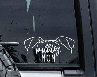 English Bulldog Decal | Dog Ears Decal | Minimalist Dog Car Decal | Bulldog Mom Decal | Pet Name Decal | Bulldog Dad | Dog Ear Outline Decal