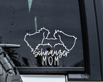 Schnauzer Decal | Dog Ears Decal | Minimalist Dog Decal | Dog Mom Decal | Pet Name Decal | Miniature Schnauzer Car Decal | Custom Dog Ears