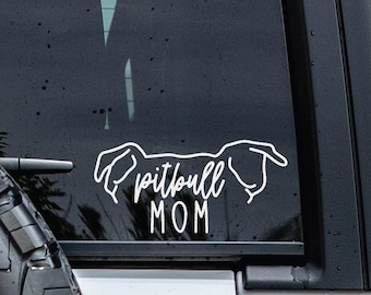 Pitbull Decal | Dog Ears Decal | Minimalist Dog Car Decal | Pitbull Mom Decal | Pet Name Decal | Pitbull Dad | Dog Ears Outline | Dog Decal