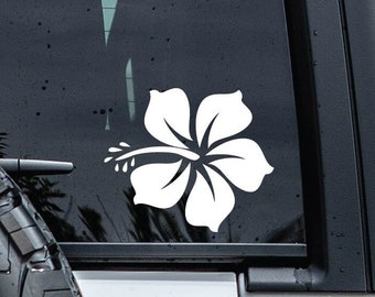 Hibiscus Flower Decal | Tropical Flower Decal | Hawaiian Hibiscus Sticker | Premium Waterproof Vinyl Car Decal | Floral Vinyl Decal