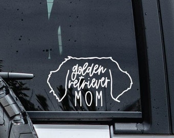 Golden Retriever Decal | Dog Ears Decal | Minimalist Dog Decal | Dog Mom Decal | Pet Name Decal | Golden Dog Decal | Dog Head Ears Outline