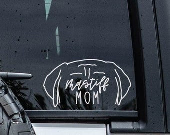 Mastiff Decal | Custom Dog Ears Decal | Minimalist Dog Decal | Dog Mom Decal | Pet Name Decal | Mastiff Dad Dog Decal | Dog Head Ear Outline