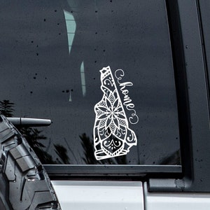 New Hampshire Mandala Decal | Home State Decal | New Hampshire Sticker | Intricate Floral Mandala Decal | Girly Vinyl Decal | Flower Decal