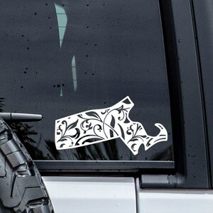 Massachusetts Floral Decal | Massachusetts  Sticker | Home State Decal | Car Decal | Flower Decal | Girly  Decal | Intricate Vinyl Sticker