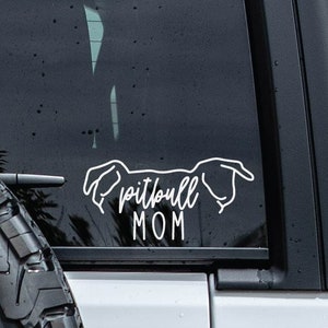 Pitbull Decal | Dog Ears Decal | Minimalist Dog Car Decal | Pitbull Mom Decal | Pet Name Decal | Pitbull Dad | Dog Ears Outline | Dog Decal