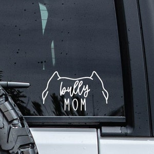 American Bully Decal | Custom Dog Ears Decal | Minimalist Dog Car Decal | Bully Dog Mom Decal | Pet Name Decal | Bully Dad Outline Dog Decal