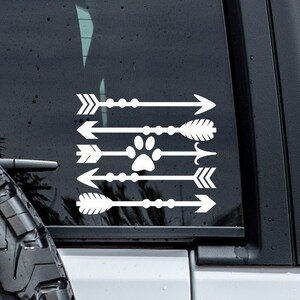 Paw Print Arrow Decal | Boho Decal | Car Window Decal | Boho Arrow Decal | Cat Lover Decal | Dog Lover Decal | Paw Print Decal | Vinyl Decal