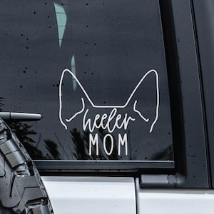 Heeler Decal | Dog Ears Decal | Minimalist Dog Decal | Dog Mom Decal | Pet Name Decal | Australian Cattle Dog Decal | Blue Heeler Car Decal