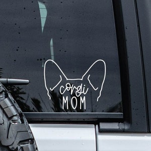 Corgi Decal | Dog Ears Decal | Minimalist Dog Decal | Dog Mom Decal | Pet Name Decal | Welsh Corgi Vinyl Decal | Custom Dog Ears Outline