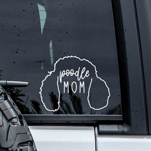Poodle Decal | Dog Ears Decal | Minimalist Dog Decal | Poodle Mom Decal | Pet Name Decal | Poodle Dad Decal | Custom Dog Ears Outline Decal