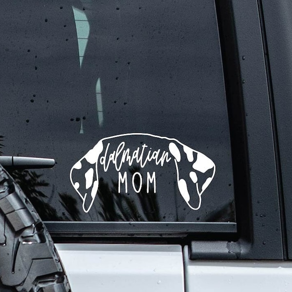 Dalmatian Decal | Custom Dog Ears Decal | Minimalist Dog Car Decal | Dog Mom Decal | Pet Name Decal | Dalmatian Dad | Outline Dog Decal