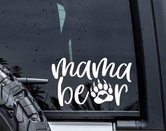 Mama Bear Paw with Heart Decal | Vinyl Car Sticker | Bear Paw Decal | Tumbler Decal | Car Window Decals | Vinyl Graphics | Laptop Decal