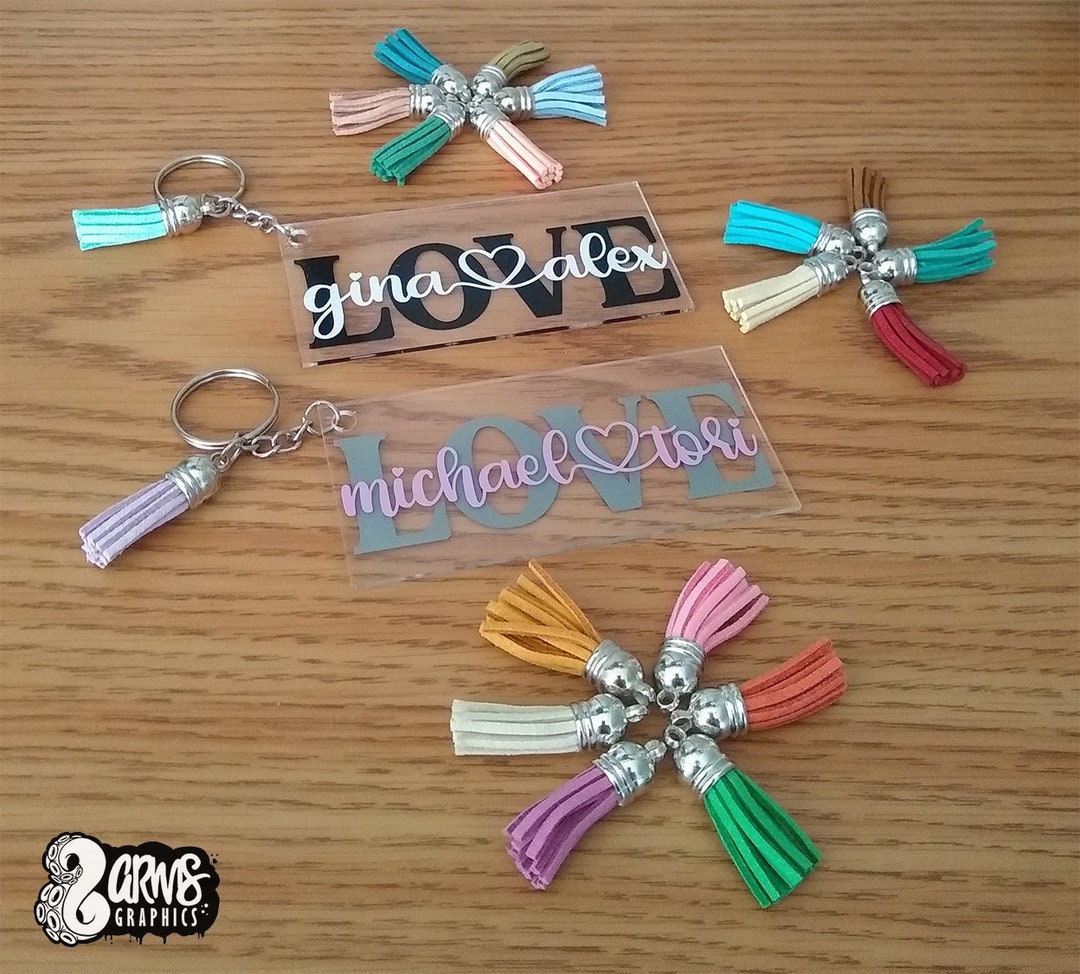 Personalized Love Acrylic Keychain | Couple's Keychain | Valentine's ...
