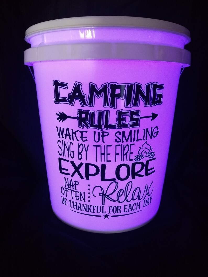 Camping Rules Decal Bucket Decal Camping Accessories Etsy