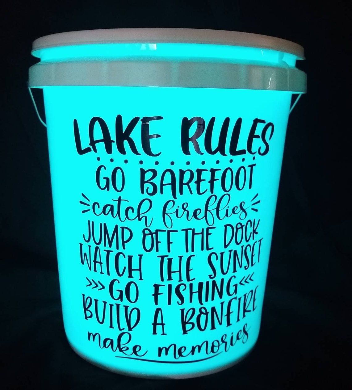 Lake Rules Decal Bucket Decal Beach Accessories Lake Etsy