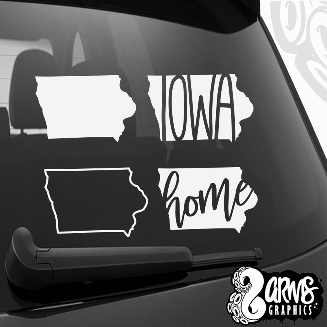 Iowa Vinyl Decal Car Decal Iowa State Car Sticker State | Etsy