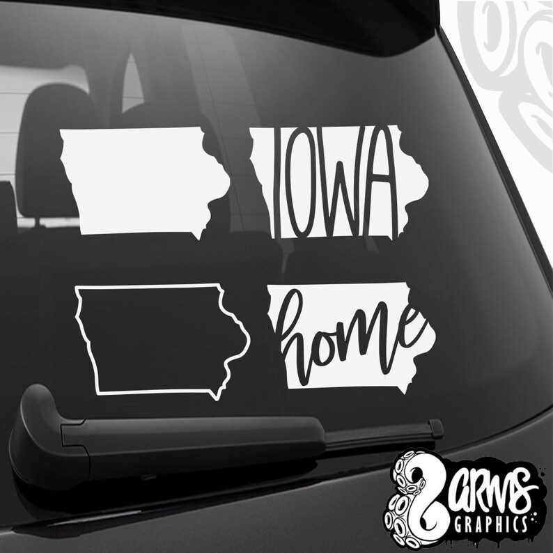 Iowa Vinyl Decal Car Decal Iowa State Car Sticker State | Etsy