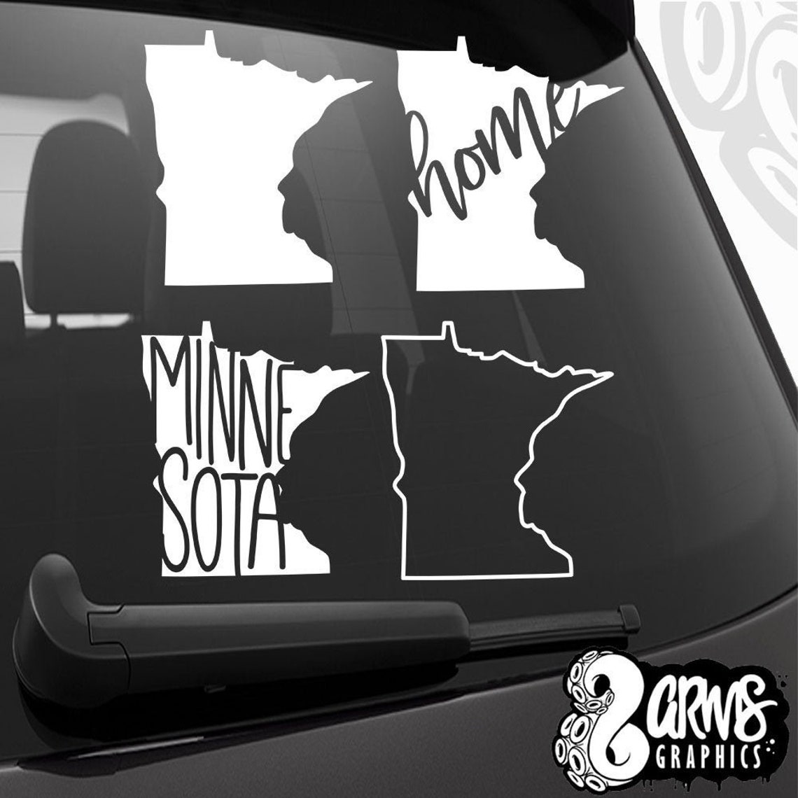 Minnesota Vinyl Decal Car Decal Minnesota State Car Etsy