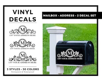 Mailbox Numbers | Mailbox Decal | Personalized  Decal | Address Decal | Mailbox Monogram | Family Name Monogram | House Numbers