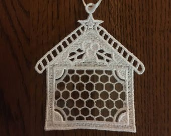 1   Embroidery picture ornament.  Perfect memory ornament for child, parent, grandparent, pet or any other special person in your life.