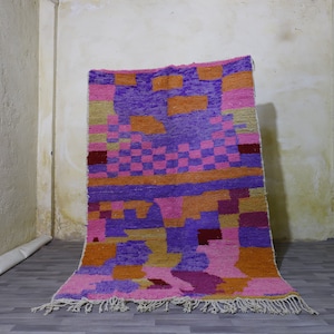 Amazing Multicolored Rug - Custom Fabulous Boujaad Rug - Beni Ourain Rug - Handmade Rug - Moroccan Berber Rug