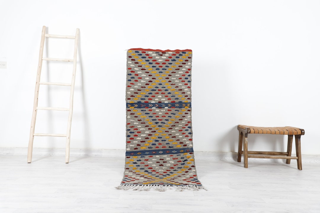 Vintage Moroccan Rug 5x2 FT Small Handmade Berber Area Rug, Perfect for ...