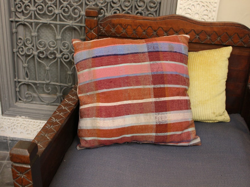 kilim pillow cover handwoven pillow case by Berber women. Moroccan pillow