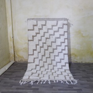 Moroccan Handmade rug ,Beni ourain Woven style Morocco wool Berber Rug, modern rug