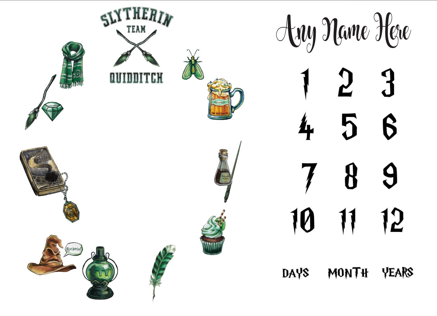 harry potter baby milestone blanket