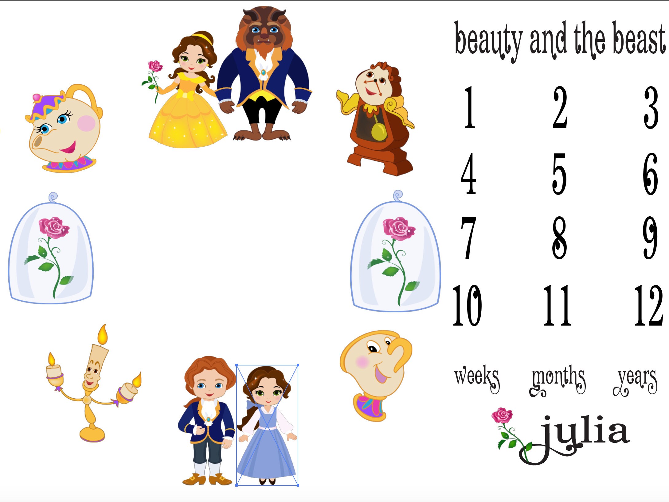 beauty and the beast baby blanket