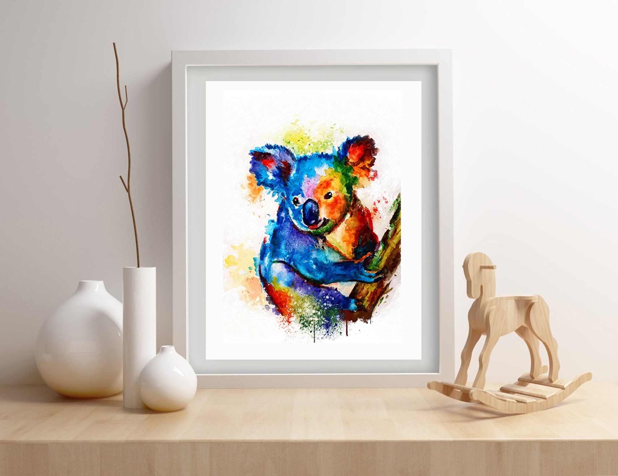 Koala watercolor digital print Koala bear wall art Australian Etsy