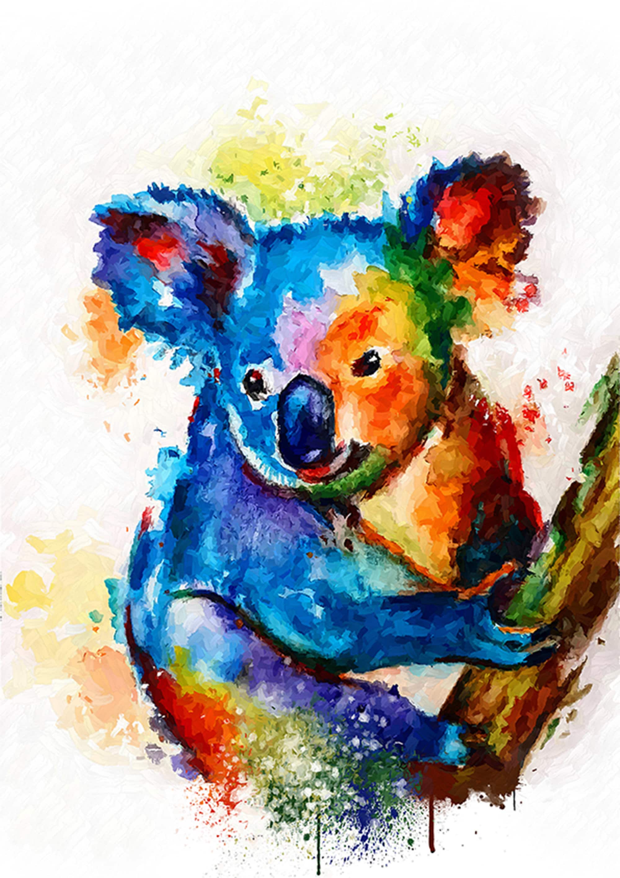 Koala watercolor digital print Koala bear wall art Australian Etsy